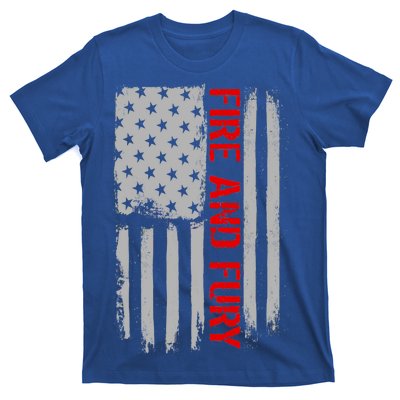 Fire and Fury Trump Military Power USA Flag T-Shirt