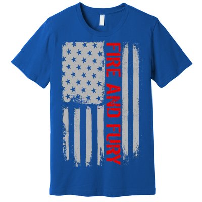 Fire and Fury Trump Military Power USA Flag Premium T-Shirt