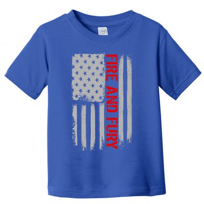 Fire and Fury Trump Military Power USA Flag Toddler T-Shirt