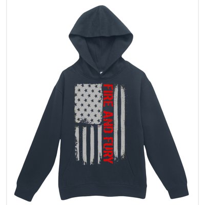 Fire and Fury Trump Military Power USA Flag Urban Pullover Hoodie