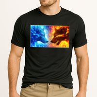 Fire And Ice Wolf Cool Graphic Cooling Performance Crew T-Shirt