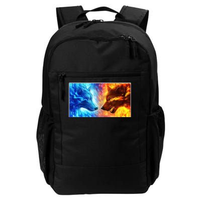 Fire And Ice Wolf Cool Graphic Daily Commute Backpack