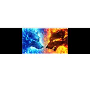 Fire And Ice Wolf Cool Graphic Bumper Sticker