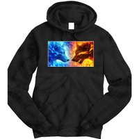 Fire And Ice Wolf Cool Graphic Tie Dye Hoodie