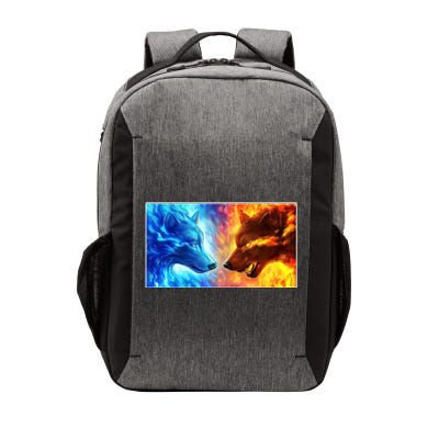 Fire And Ice Wolf Cool Graphic Vector Backpack