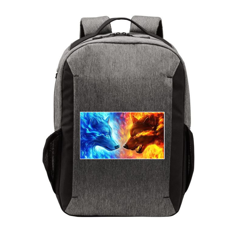 Fire And Ice Wolf Cool Graphic Vector Backpack