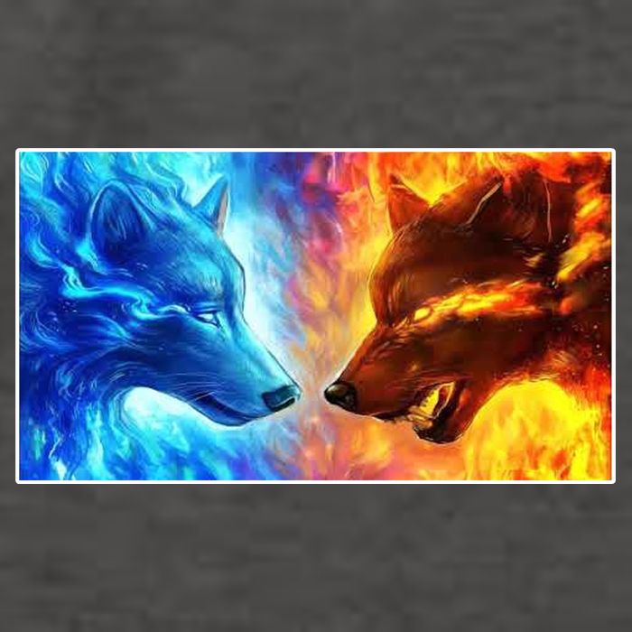 Fire And Ice Wolf Cool Graphic Vector Backpack
