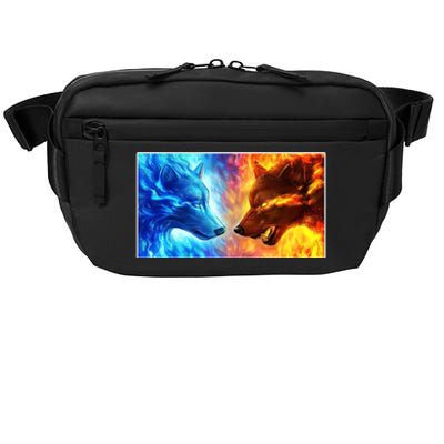 Fire And Ice Wolf Cool Graphic Crossbody Pack