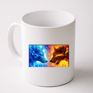 Fire And Ice Wolf Cool Graphic Coffee Mug