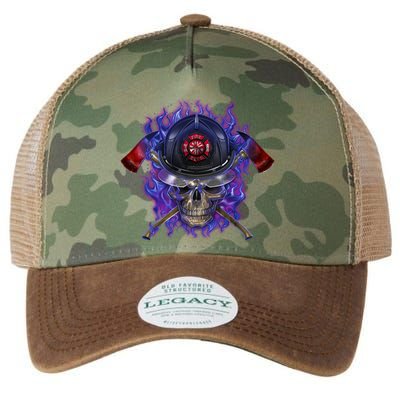 Fire Dept Flame Skull Legacy Tie Dye Trucker Hat