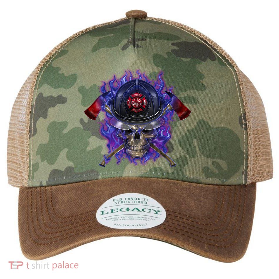 Fire Dept Flame Skull Legacy Tie Dye Trucker Hat