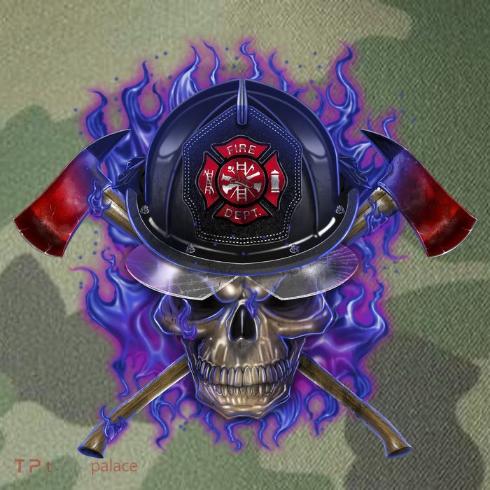 Fire Dept Flame Skull Legacy Tie Dye Trucker Hat