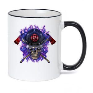 Fire Dept Flame Skull 11oz Black Color Changing Mug