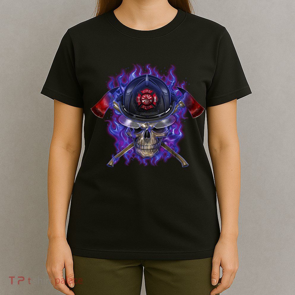 Fire Dept Flame Skull T-Shirt