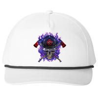 Fire Dept Flame Skull Snapback Five-Panel Rope Hat