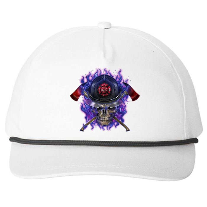 Fire Dept Flame Skull Snapback Five-Panel Rope Hat