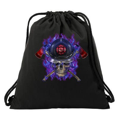 Fire Dept Flame Skull Drawstring Bag