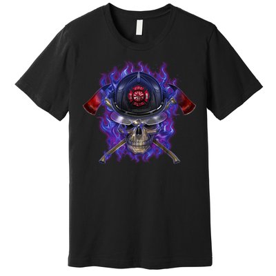 Fire Dept Flame Skull Premium T-Shirt