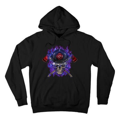 Fire Dept Flame Skull Tall Hoodie