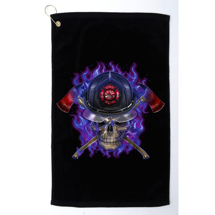 Fire Dept Flame Skull Golf Towel