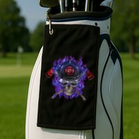 Fire Dept Flame Skull Golf Towel
