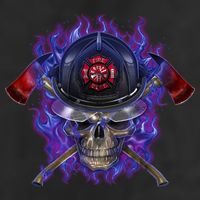 Fire Dept Flame Skull Golf Towel