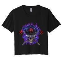 Fire Dept Flame Skull Crop Top