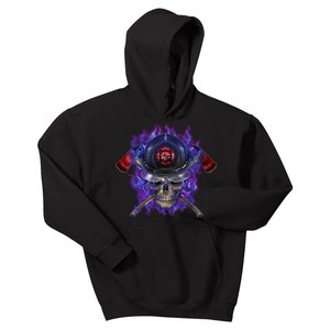 Fire Dept Flame Skull Kids Hoodie