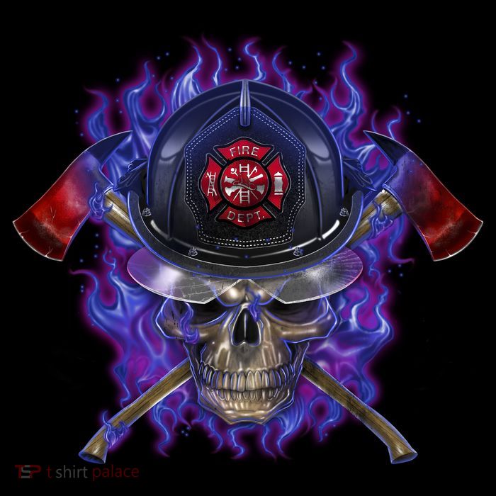Fire Dept Flame Skull Short Acrylic Beanie
