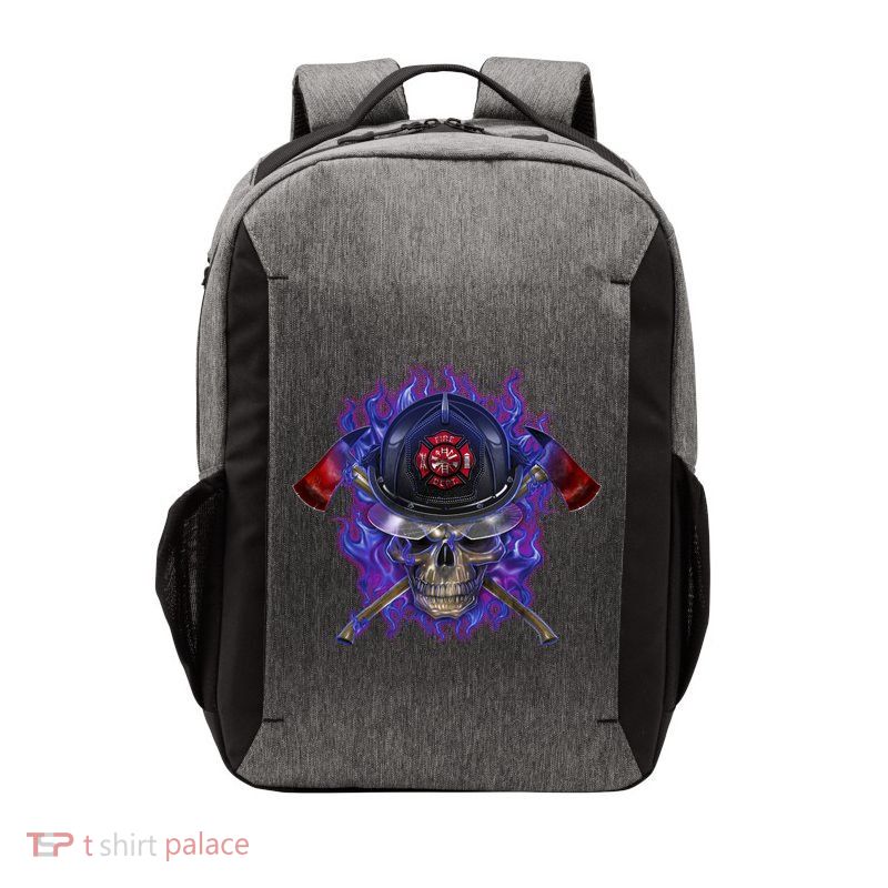 Fire Dept Flame Skull Vector Backpack