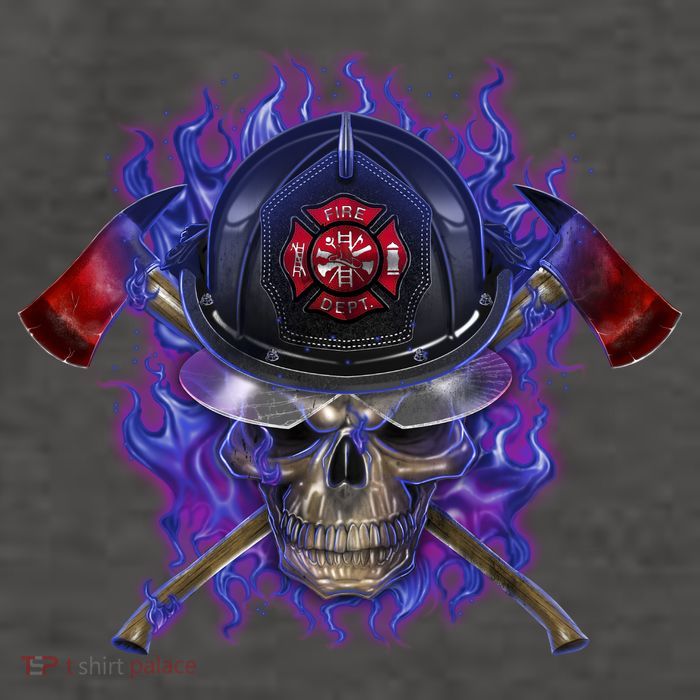 Fire Dept Flame Skull Vector Backpack