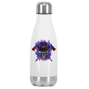 Fire Dept Flame Skull Stainless Steel Insulated Water Bottle