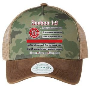 Fire Fighters Red Line Flag Joshua 1:9 Legacy Tie Dye Trucker Hat