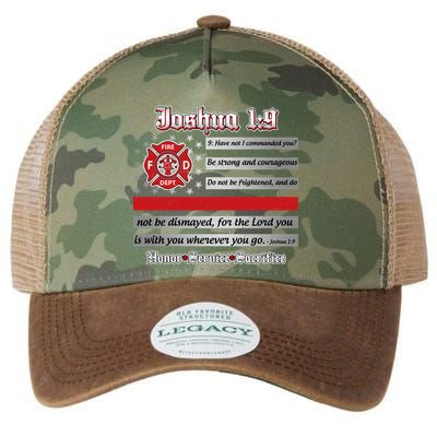 Fire Fighters Red Line Flag Joshua 1:9 Legacy Tie Dye Trucker Hat