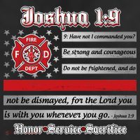 Fire Fighters Red Line Flag Joshua 1:9 Cool Comfort Performance Bucket Hat