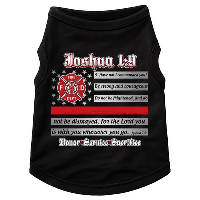 Fire Fighters Red Line Flag Joshua 1:9 Doggie Tank