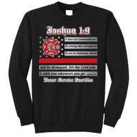 Fire Fighters Red Line Flag Joshua 1:9 Sweatshirt