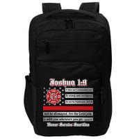 Fire Fighters Red Line Flag Joshua 1:9 Impact Tech Backpack