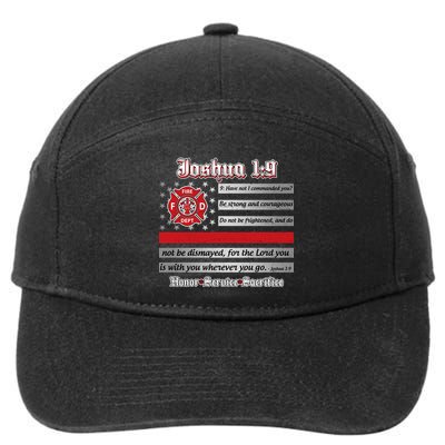 Fire Fighters Red Line Flag Joshua 1:9 7-Panel Snapback Hat