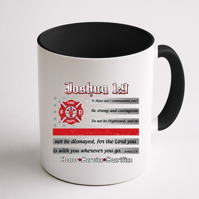 Fire Fighters Red Line Flag Joshua 1:9 Mug