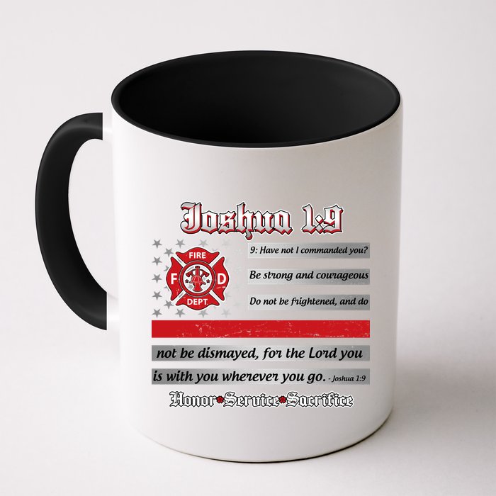 Fire Fighters Red Line Flag Joshua 1:9 Mug