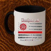 Fire Fighters Red Line Flag Joshua 1:9 Mug