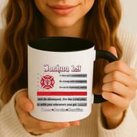 Fire Fighters Red Line Flag Joshua 1:9 Mug