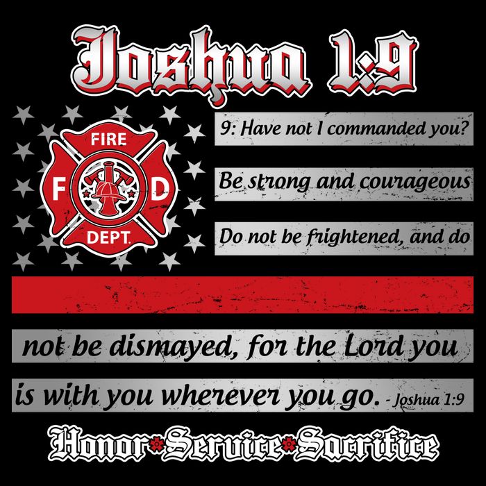 Fire Fighters Red Line Flag Joshua 1:9 Mug