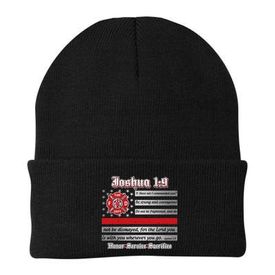 Fire Fighters Red Line Flag Joshua 1:9 Beanie