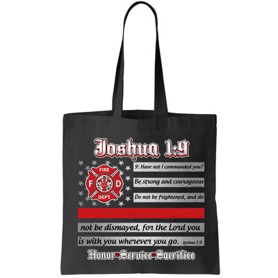 Fire Fighters Red Line Flag Joshua 1:9 Bag