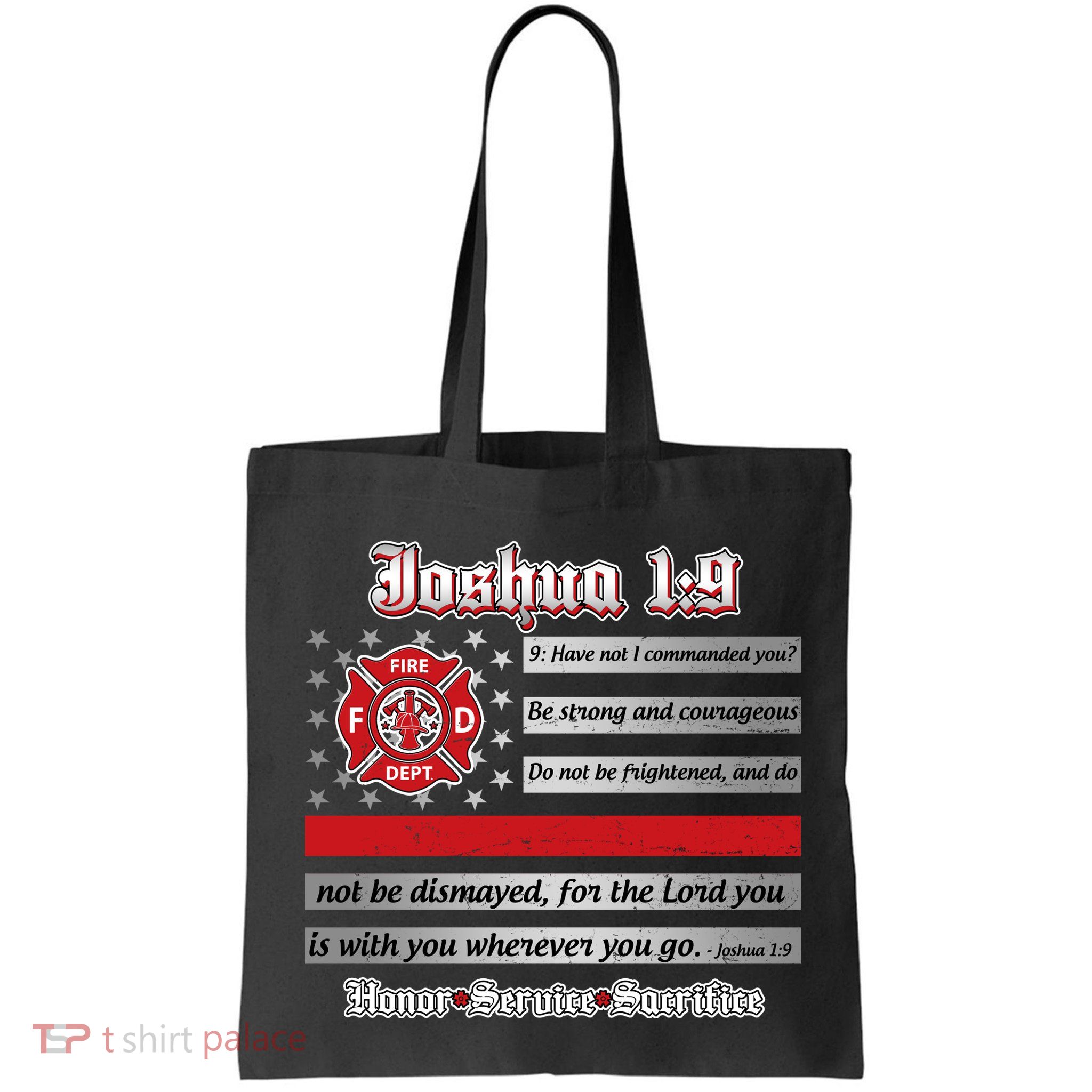 Fire Fighters Red Line Flag Joshua 1:9 Bag