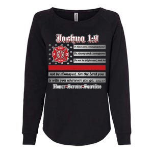 Fire Fighters Red Line Flag Joshua 1:9 Womens California Wash Sweatshirt