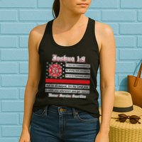 Fire Fighters Red Line Flag Joshua 1:9 Womens Tank Top