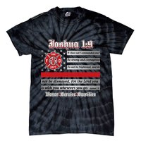 Fire Fighters Red Line Flag Joshua 1:9 Tie-Dye T-Shirt